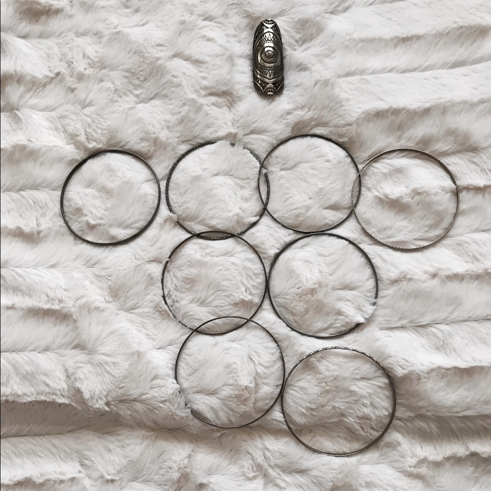 Eight bracelets and one ring set